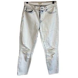L’AGENCE— NWOT Destroyed White-Washed Denim Jeans, size 25